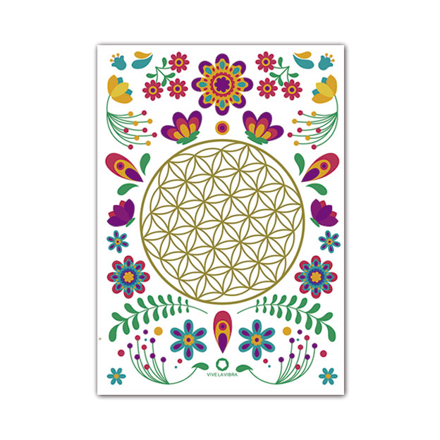 Flores- Lámina flores mexicanas flor de la vida geometría sagrada